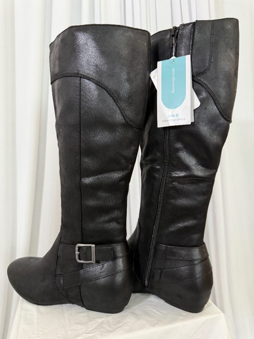 Baretraps Kadence Women's Black Tall Riding Boots Rebound Comfort 7.5 M NWT